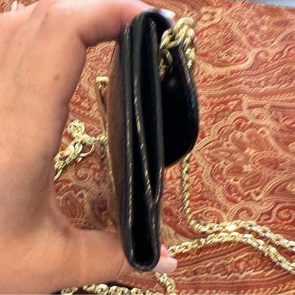 Gucci logo vintage black long patent leather wallet w chain - Picture 4 of 17